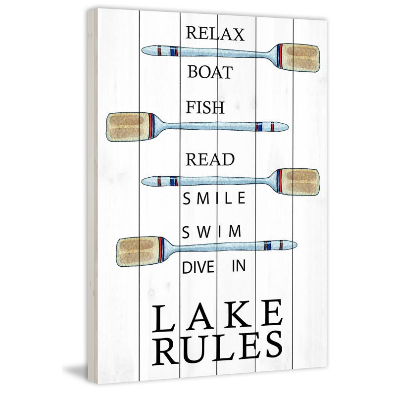 " Lake Rules ", 60" H x 40" W x 1.5" D