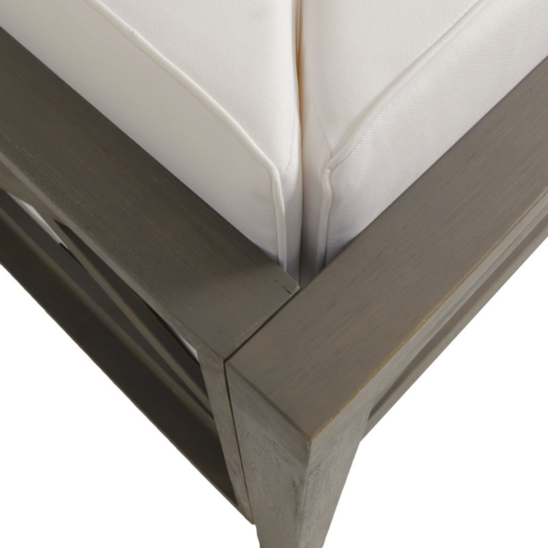 Banc, banc d'extérieur, banc rembourré, banc en bois, avec table basse, Blanc