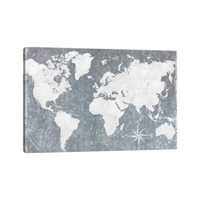 Galvanized Map - Print on Canvas