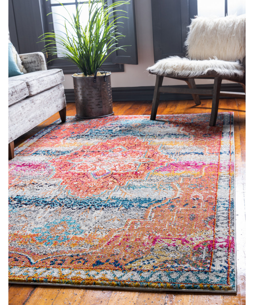 Bungalow Rose Dimonetta Orange Area Rug & Reviews | Wayfair