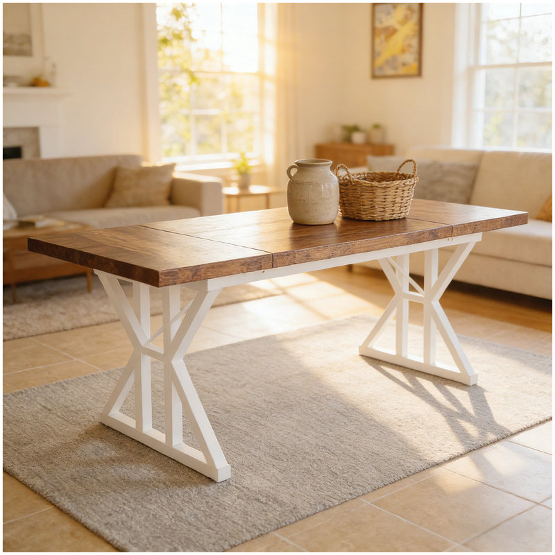 Versatile Kitchen Table,Dining Table,Meeting Table, White, Brown