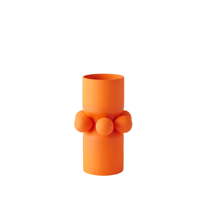 Vase de table en céramique fabriqué à la main Hera, Orange, H 14 po x l 9 po x P 9 po