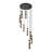 9-lamp black gold linear dimmable pendant light