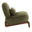 Chaise d'appoint en velours doux avec pieds en bois massif pour le salon et la chambre à coucher