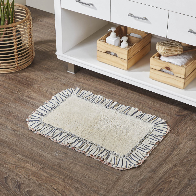Liseron 100% Cotton Non-Slip Bath Mat, 20" W x 30" L