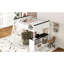 Grand lit mezzanine avec bureau, tablette ouverte et boîte de rangement, couleur blanche - peu encombrant, design, assemblage facile