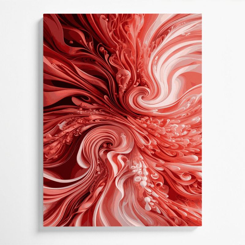 Art numérique sur toile, abstraction numérique 65, H 12 po x l 18 po