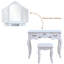 Ensemble de coiffeuse avec tabouret et miroir