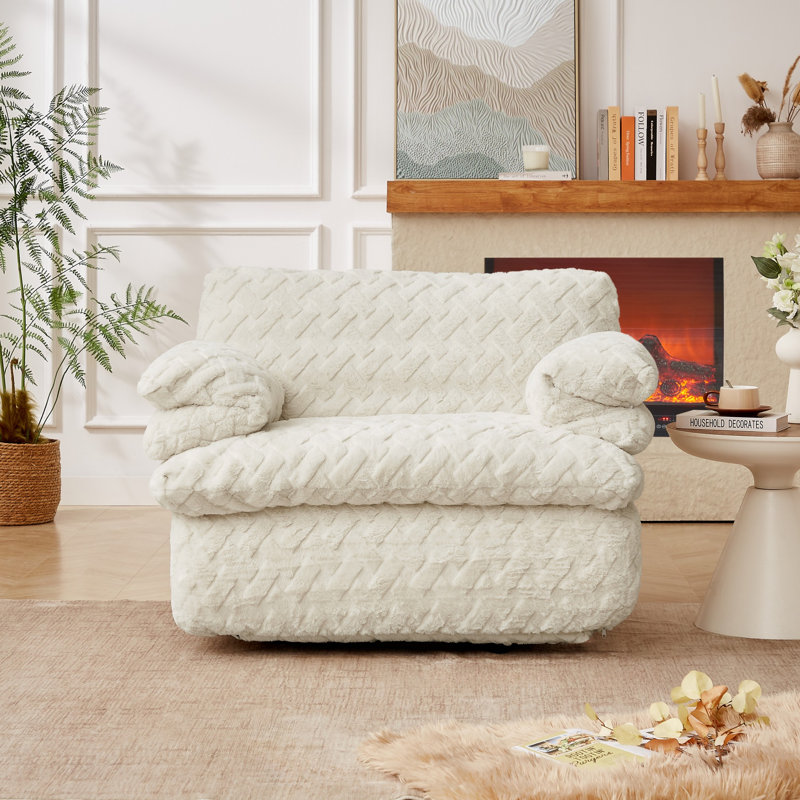 Chaise de canapé moderne et minimaliste avec pivot, Blanc