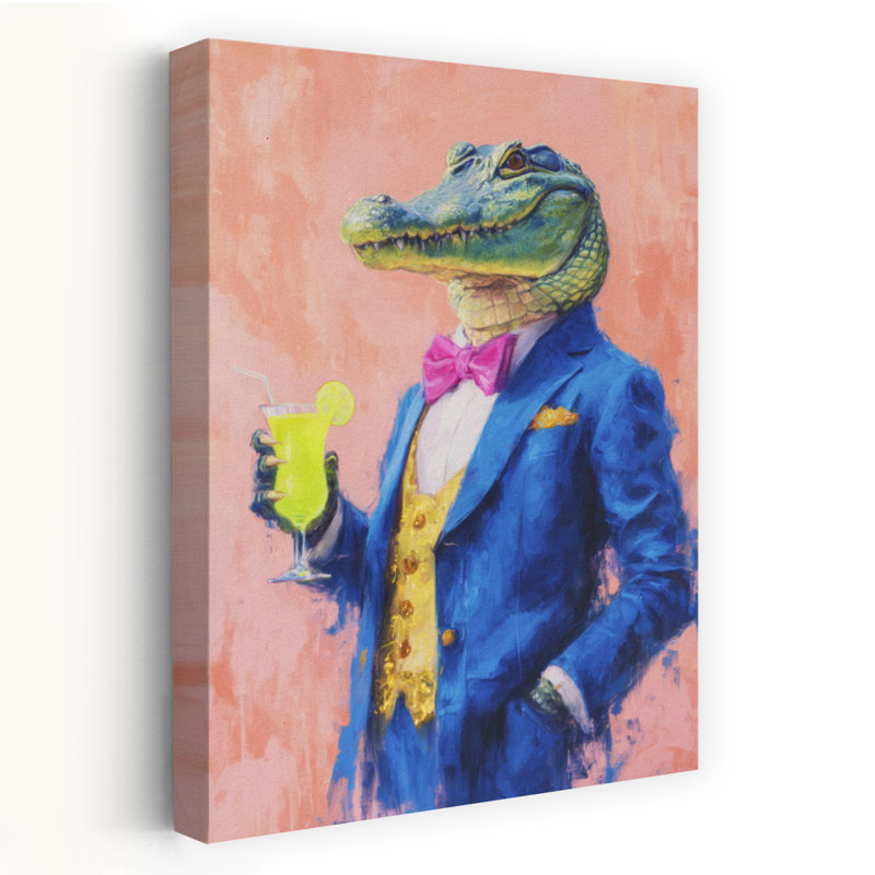Art contemporain Art crocodile contemporain surréel, H 48 po x l 32 po