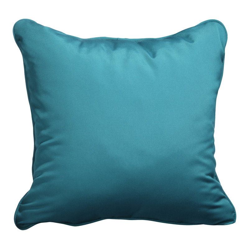 Hansah Outdoor Square Pillow Cover & Insert, 18" H x 18" W x 6" D, Sunbrella Canvas Aruba