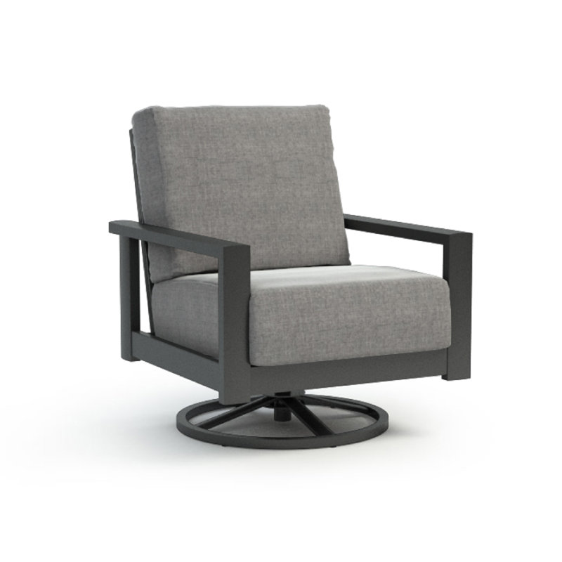 Chaise de patio pivotante avec coussins Elements, Ardoise Cast, Carbone