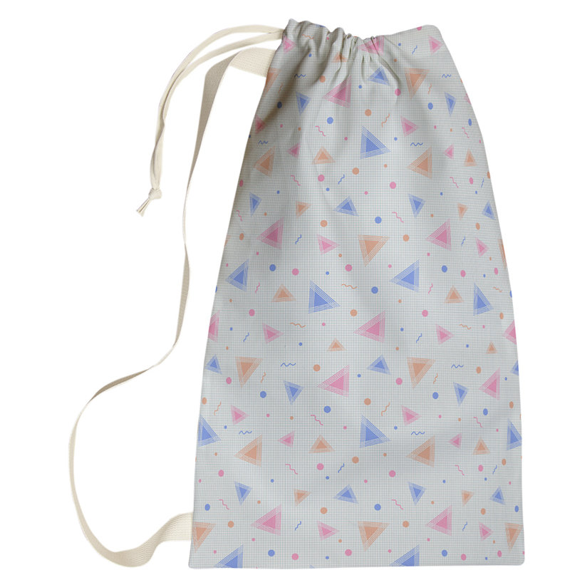 Leffel Fabric Laundry Bag with Handles, Large (76.5" H x 29.5" W x 1.5" D), Blue/Orange