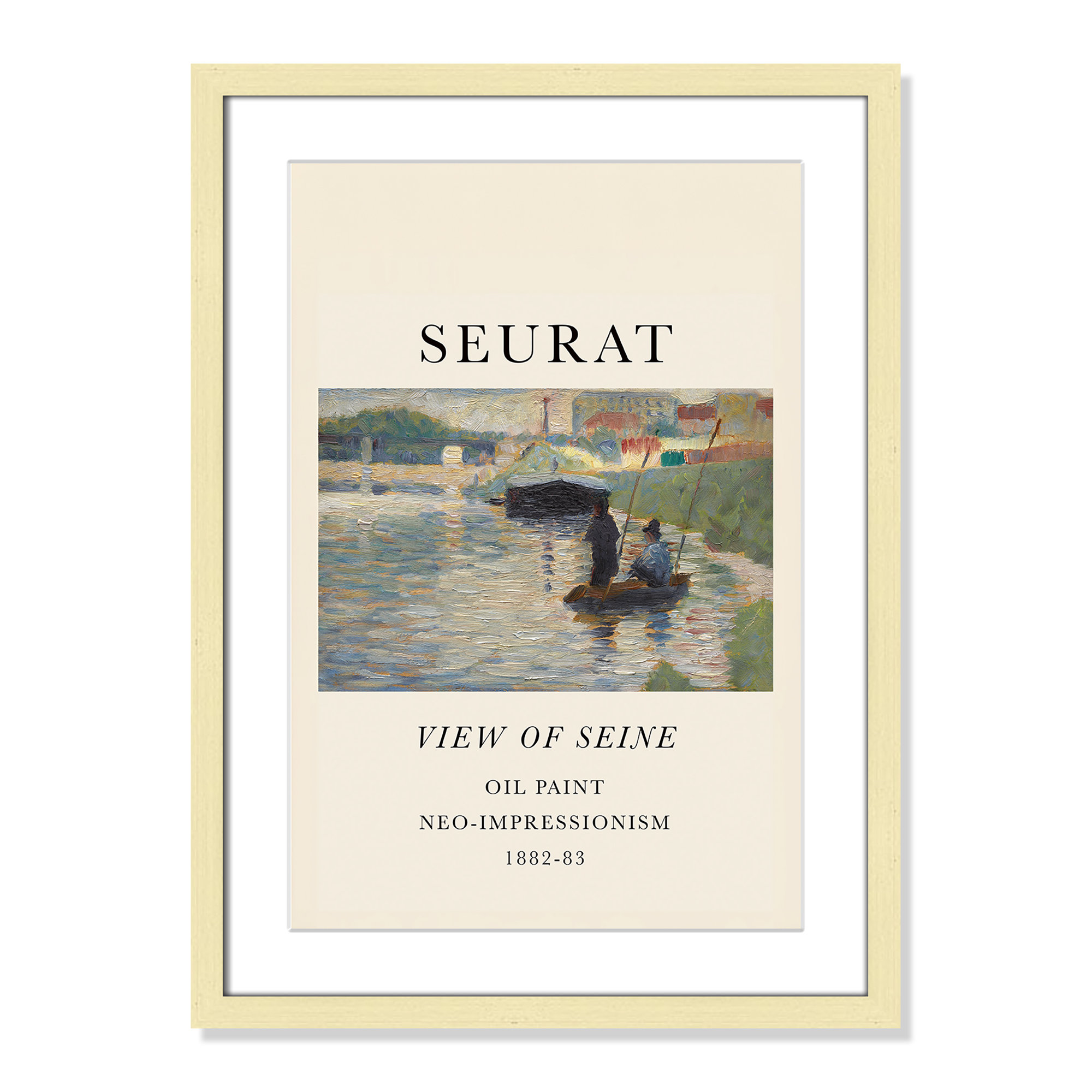 View Of Seine by Georges Seurat, Gold Single Picture Frame, Yes, 23" H x 17" W x 1.25" D