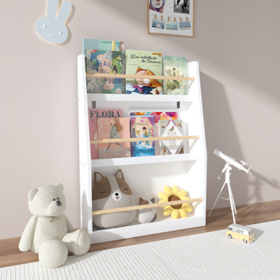 Support à livres 22,8 po à 3 niveaux pour enfants, blanc