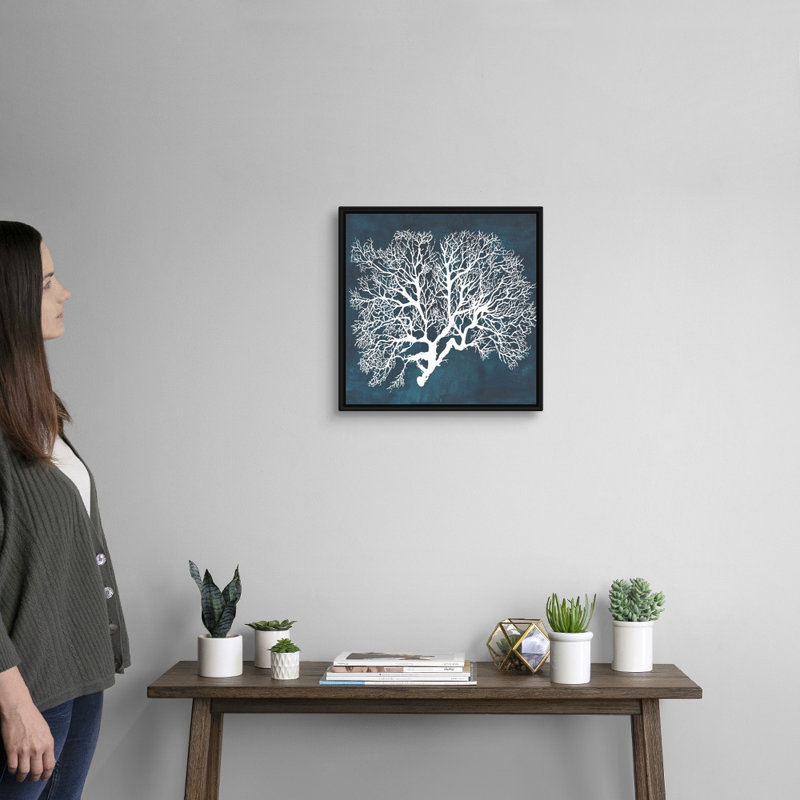 «Inverse Sea Fan III», art mural sur toile, Cadre noir, H 18 po x l 18 po x P 2 po