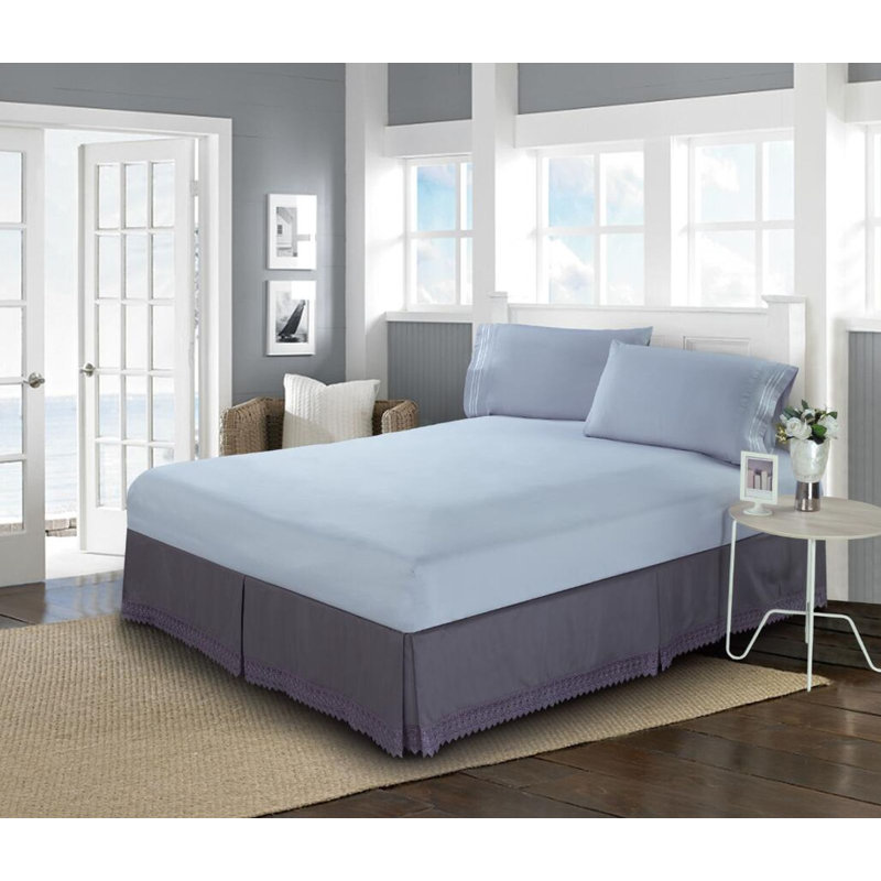 Tailored Wrap Around Bed Skirt, Gray, Full/Double