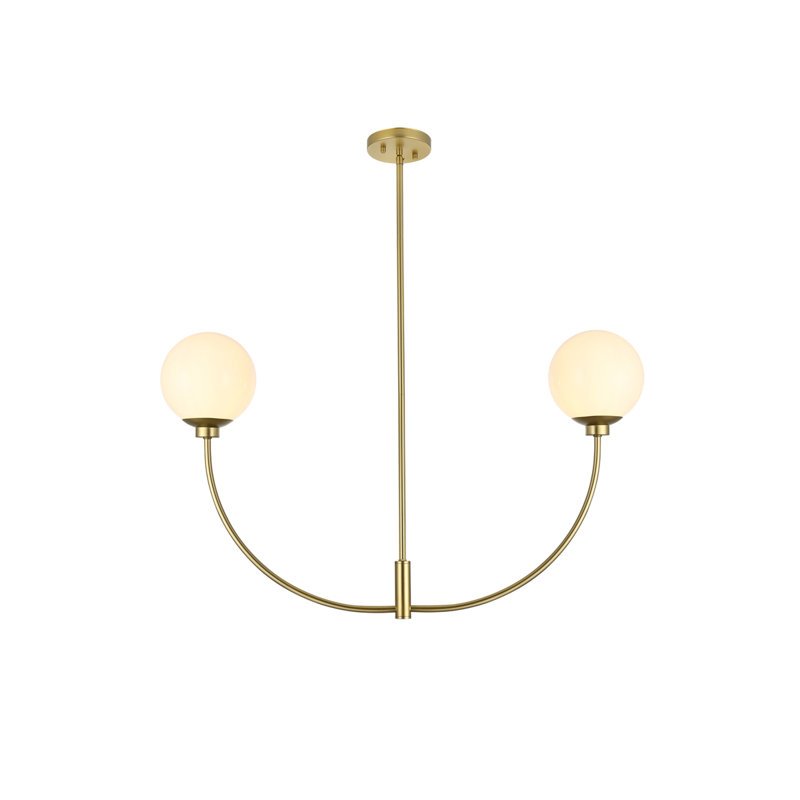 Lustre de 36 pouces en laiton Living District Nyomi, H 21 po x l 36 po x P 7 po, Laiton