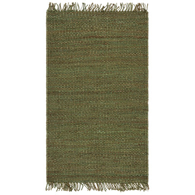 Fitzwater Striped Handwoven Jute Green Area Rug