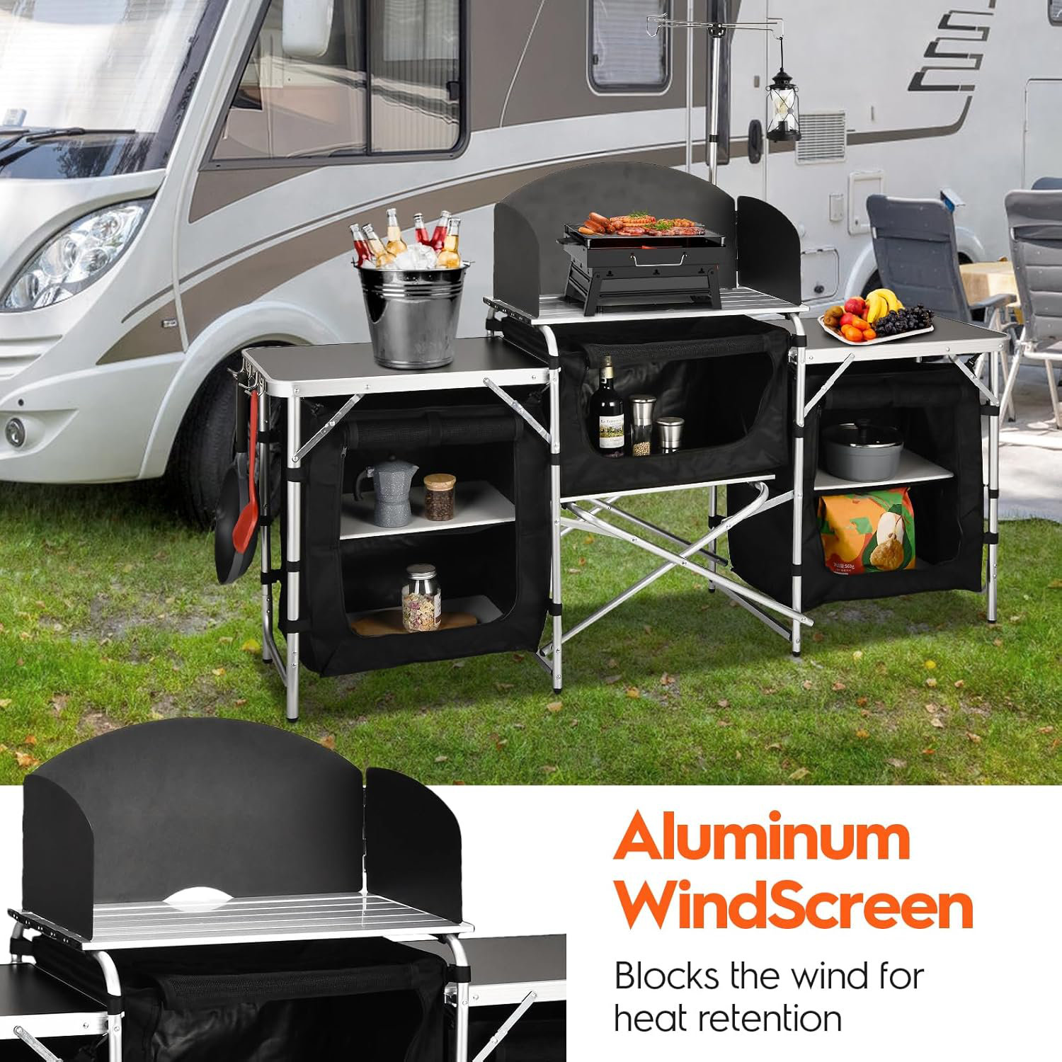 Arlmont Folding Camping Table With Storage Bag,