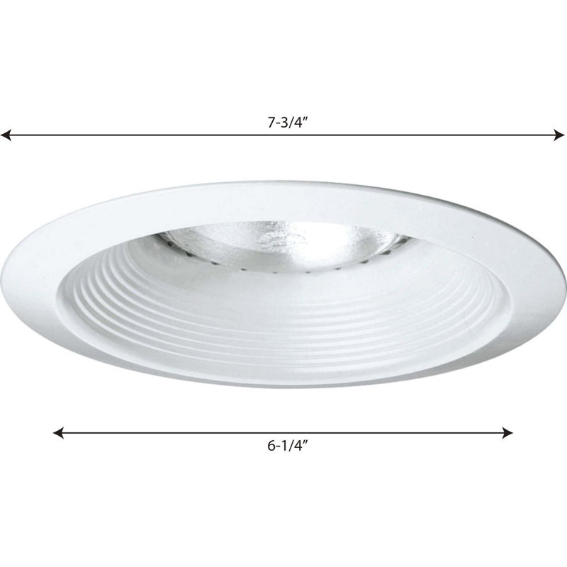 Long Neck Baffle 6" Recessed Trim, White