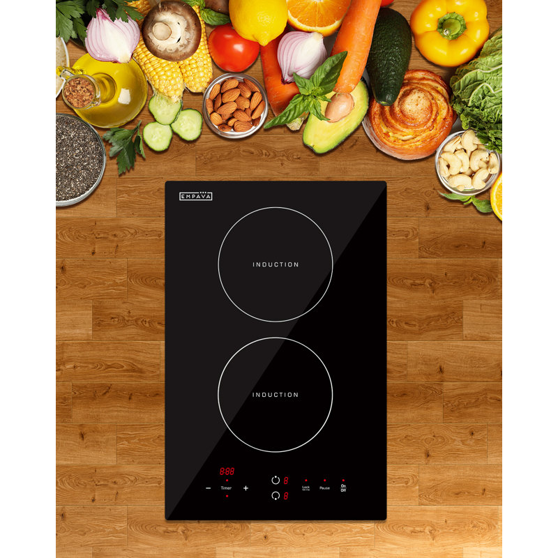 13.4" Induction Cooktop, Touch Control, 2 Elements, Black