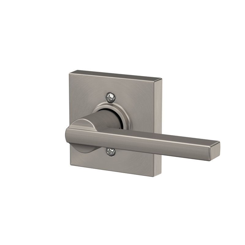 Latitude Lever with Collins Trim Non-Turning Lock, Satin Nickel