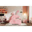 Lit princesse rose en forme de lapin avec lit plateforme, tête de lit et pied de lit-891396060
