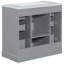 Meuble-lavabo moderne avec lavabo en céramique - bois massif gris, 6 tiroirs, armoire, tablette réglable-867416339
