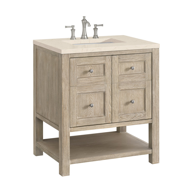Breckenridge 30'' W Single Vanity, Arctic Fall, 8" Widespread, Whitewashed Oak