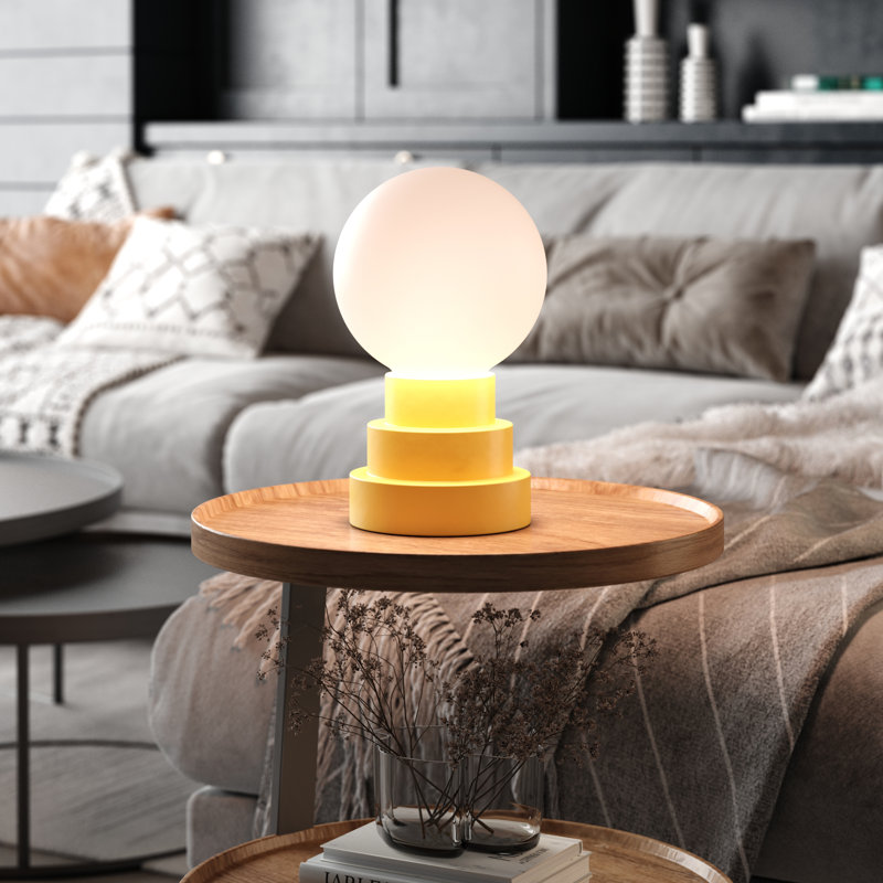 GLOBE Rechargeable Cordless LED Table Lamp, 3-Levels Brightness Touch Sensor Control, Citrone, Yellow