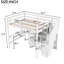 Lit mezzanine double blanc avec bureau en forme de L, tiroirs utiles, armoire et escalier de rangement spacieux de style moderne-588223715