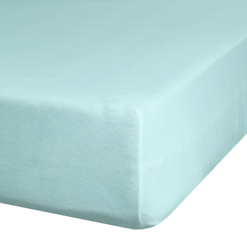 100% Cotton Jersey Fitted Sheet, Mint, 160 x 200 cm