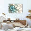 Bleu sarcelle et beige, art abstrait géométrique sur toile-1889923109