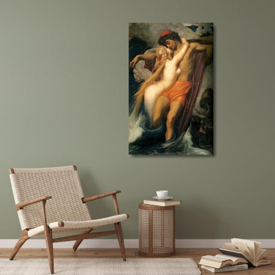 "The Fisherman and the Syren" by  Frederic Leighton - Gallery Wrap Canvas Wall Art