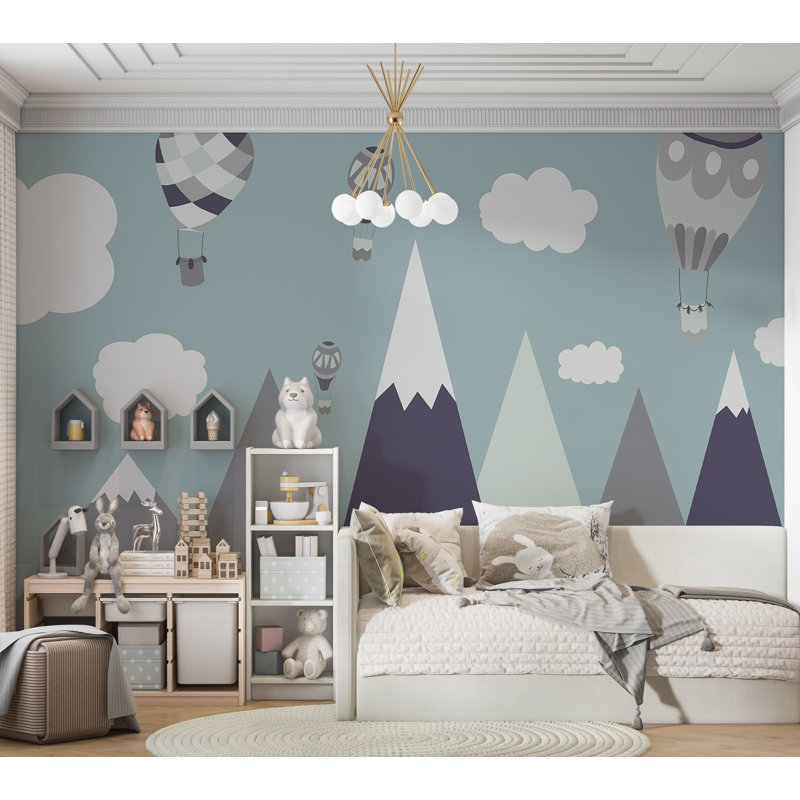 Adhésif mural pelez et collez pour enfants - Balloon Land, L 100 po x l 135 po