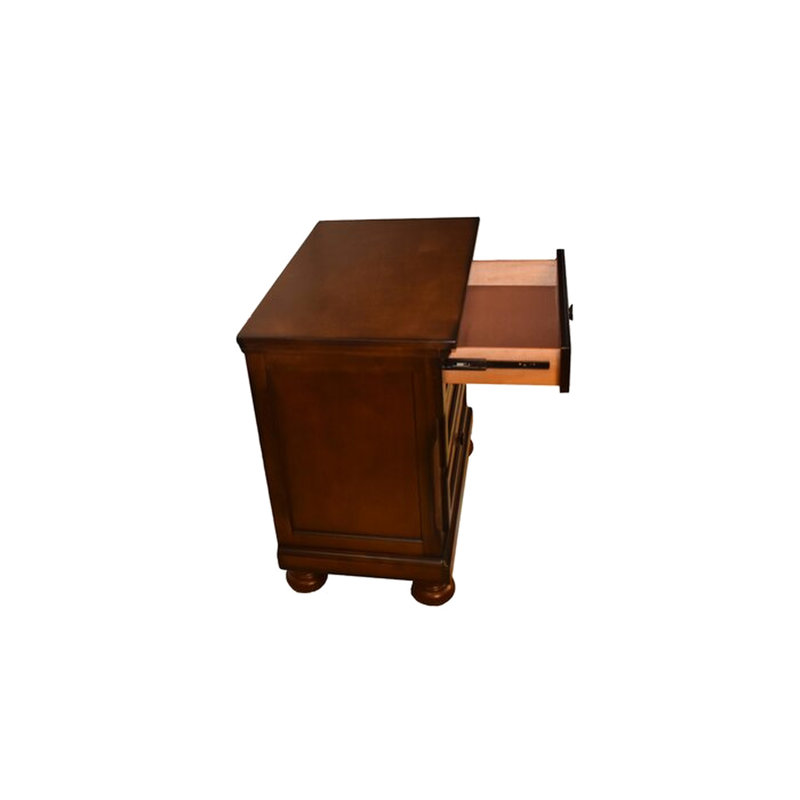 Table de chevet en noyer 3 avec commode de rangement cachée pour bijoux