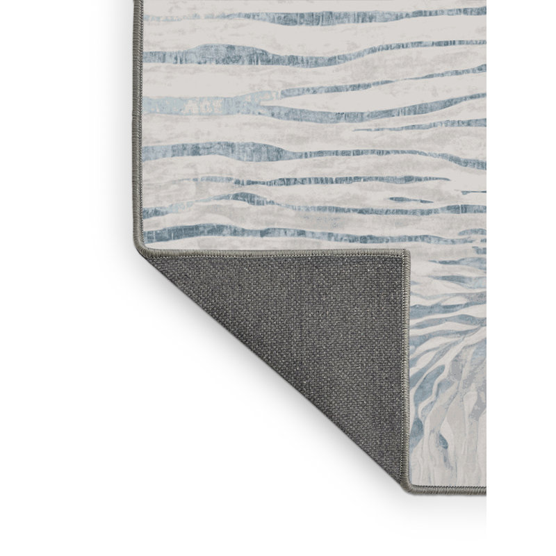 Tapis gris soyeux et moelleux, Rectangle 5 pi x 7 pi