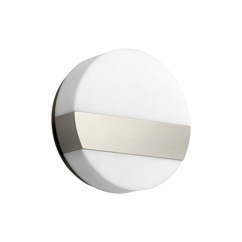 Gashije Steel LED Armed Sconce, Satin Nickel