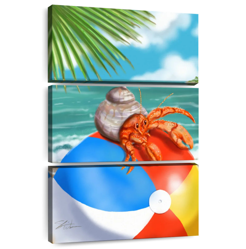 Brampt Beach Friends Hermit Crab, 57" H x 36" W