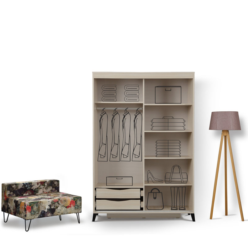 Armoire Suellen, Chêne, H 85 po x l 47,2 po x P 23,6 po