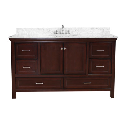 Maven 60" Carrara Marble Single Bathroom Vanity