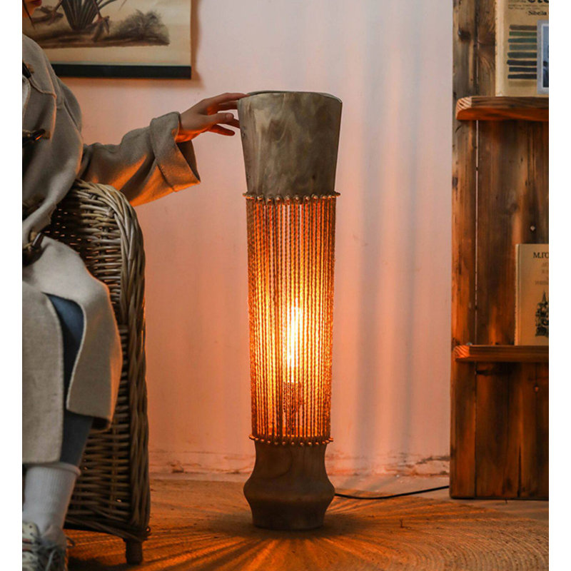 Vertical Slatted Distressed Wood Light Ornament