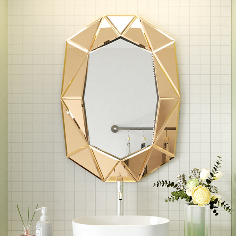 Briahna Glass Oval Wall Mirror, Brown