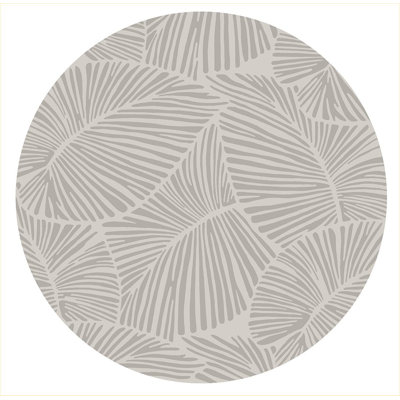 Claudis 41" x 41" Round High-Low Pile Area Rug with Leaf Pattern