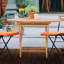 Java Outdoor Patio Folding Teak Wood Bistro Table