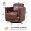 33" Wide Genuine Leather 360°Swivel Barrel Chair With Solid Wood Frame, No Assembly Required (Set of 2)-1427349599