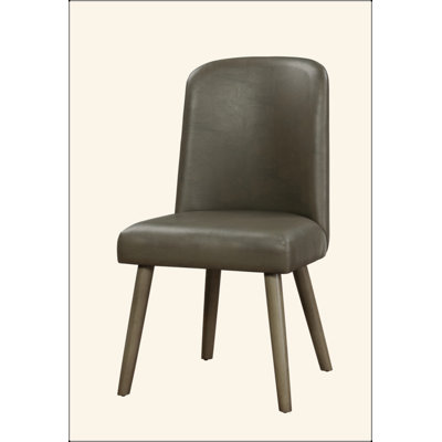 Ensemble de 2 chaises d'appoint Waylon en cuir synthétique gris et finition chêne gris