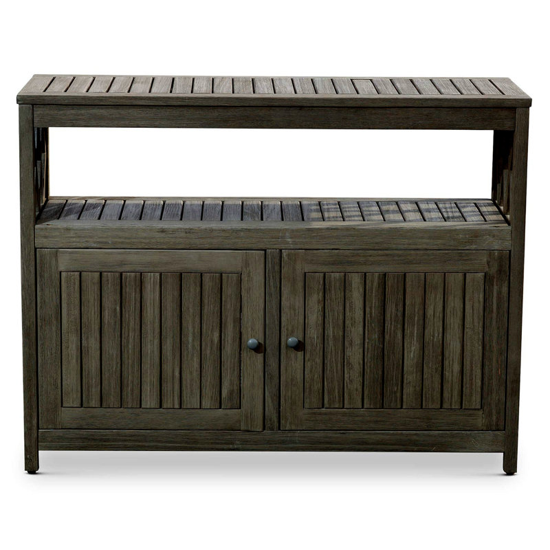 Buffet en bois massif Agusta de 41,53 po, Gris