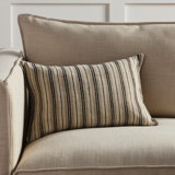 Regent Striped Linen Reversible Throw Pillow